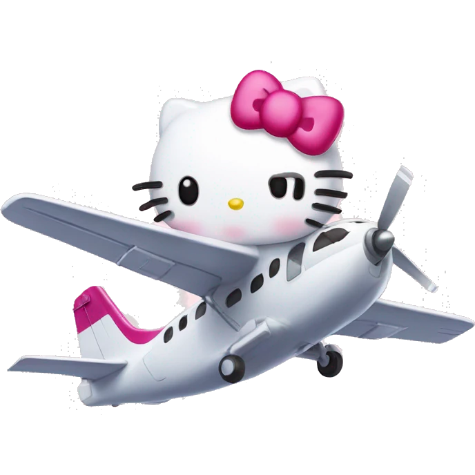 Hello kitty with flight  emoji