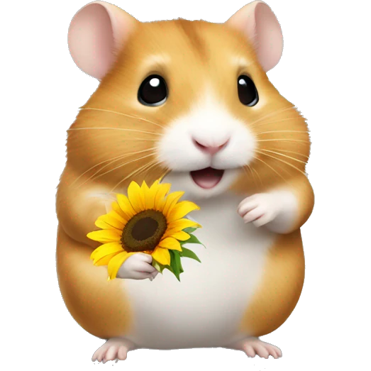 a hamster with sunflower seeds emoji