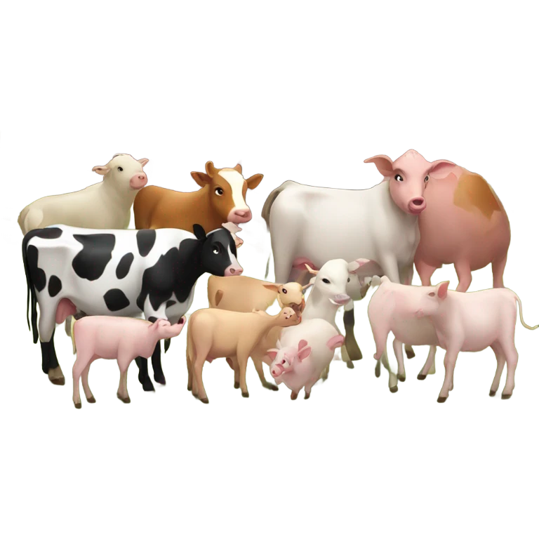 Barn and animals emoji
