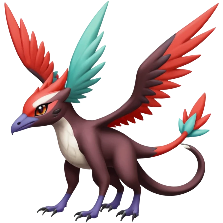 Trico-Meloetta-Latias-Nargacuga-Noivern-hybrid-fusion-creature, full body emoji