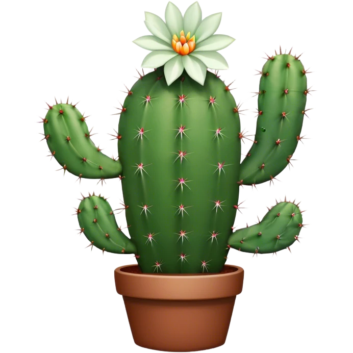 cactus with flower White  emoji