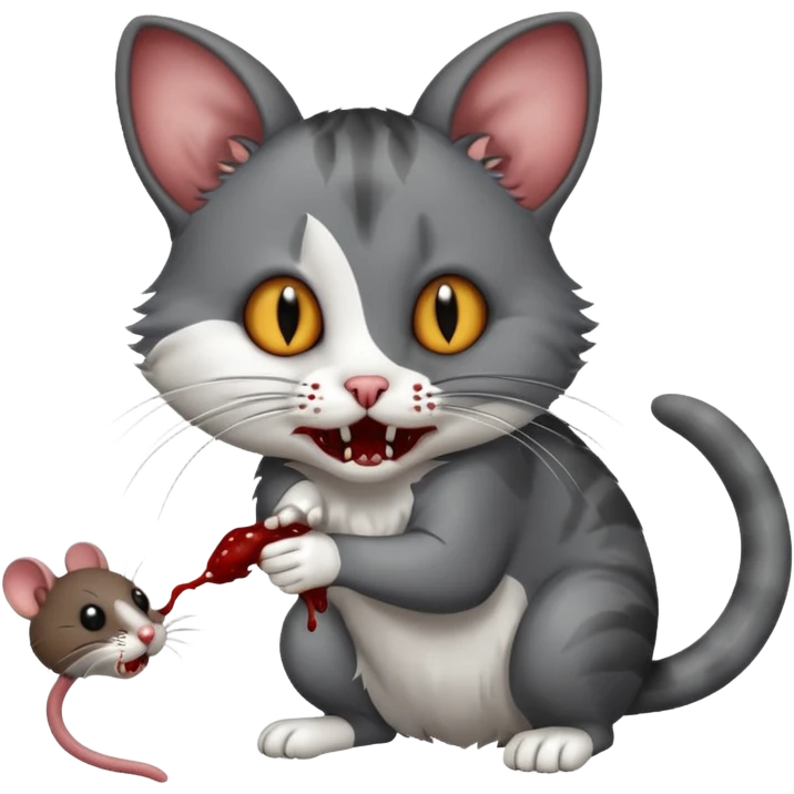 cat eating a mouse emoji