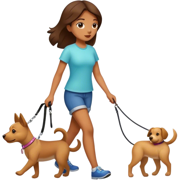 dog walking girl on leash emoji