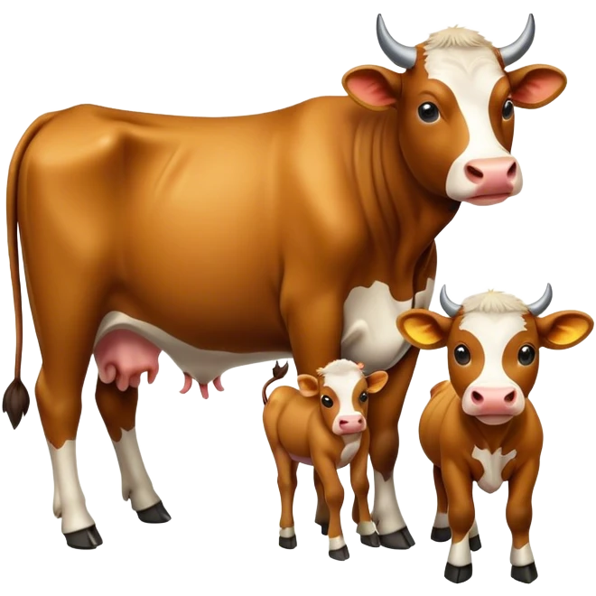 Vache, veau et taureau  emoji