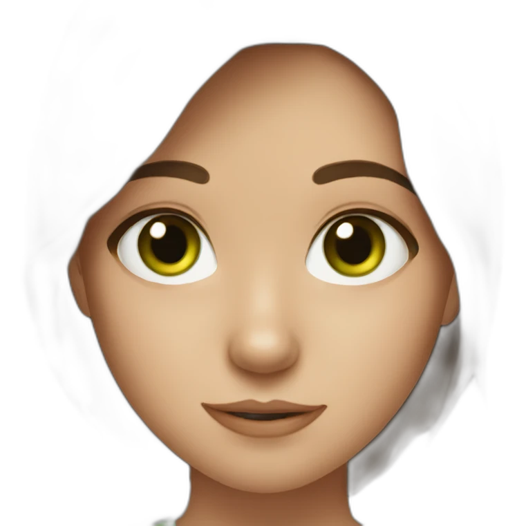 brown hair girl with green eyes and freckles emoji