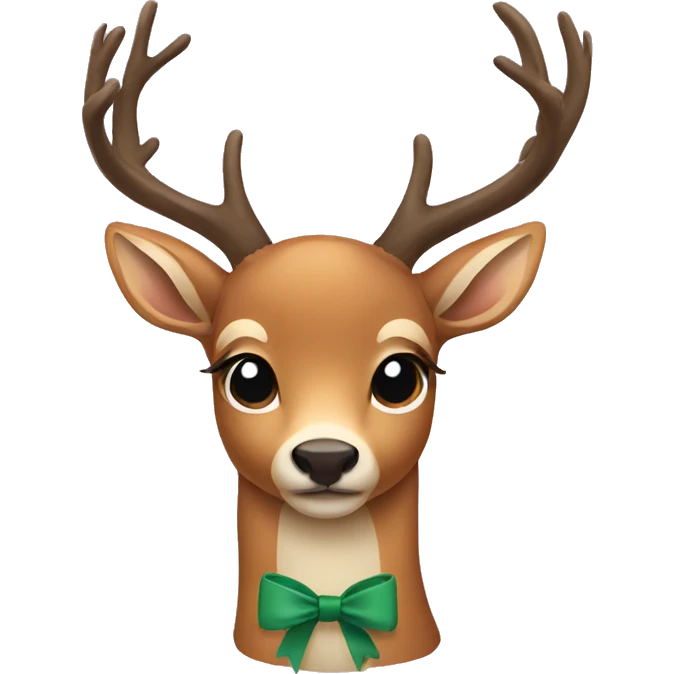 Deer wearing a bow emoji