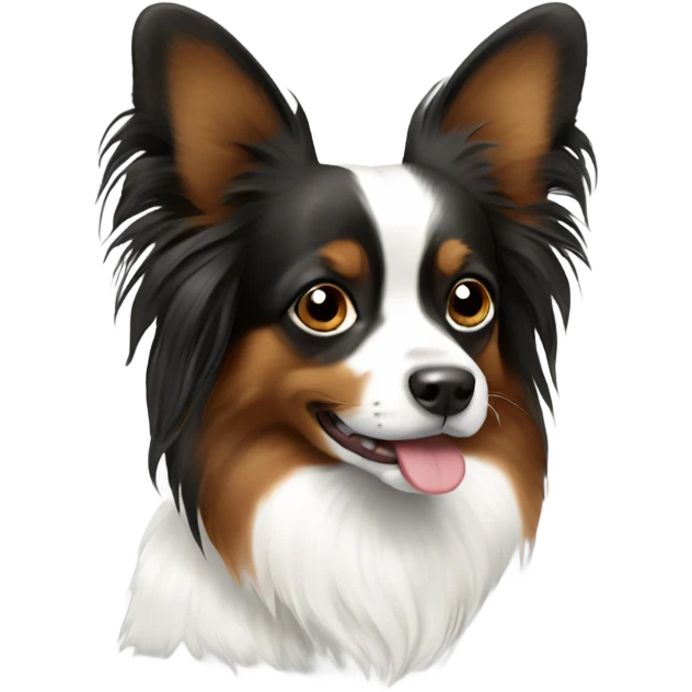 Black brown and white Papillon emoji