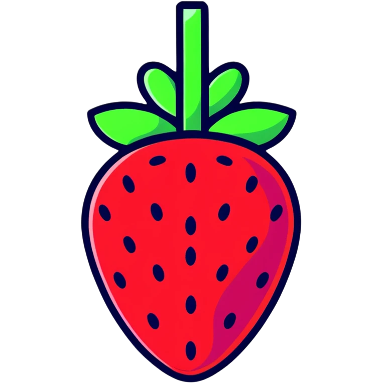 neon acid strawberry emoji