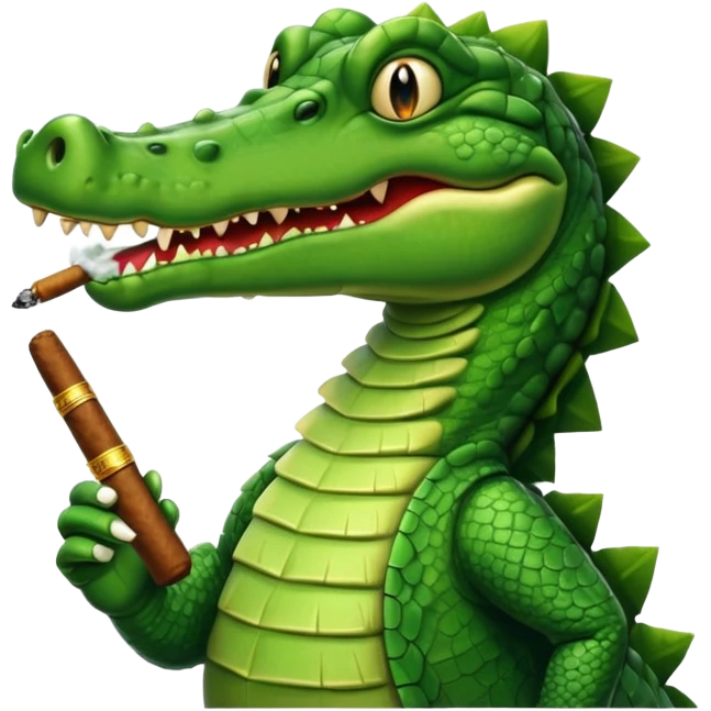 Crocodile smoking  emoji