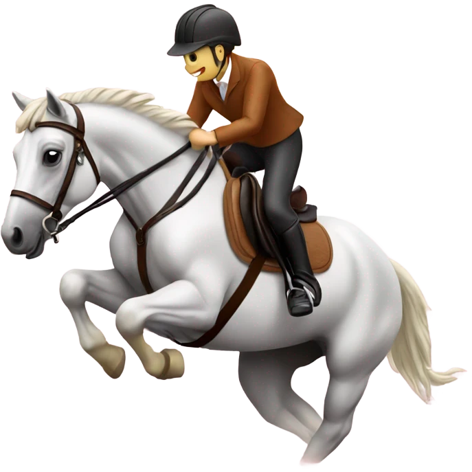 Horse with rider jumping emoji