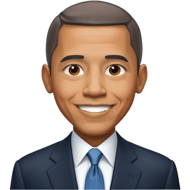 Create Barack Obama in a suit with warm smile & confident pose. emoji
