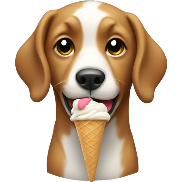Dog eating ice cream  emoji