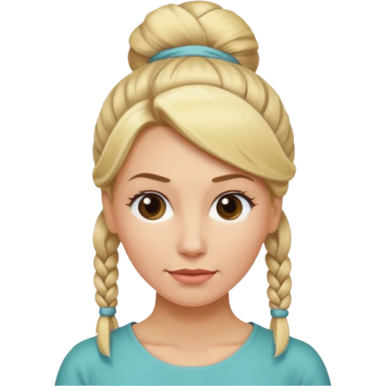 femme 35 ans blonde cheveux attachés emoji