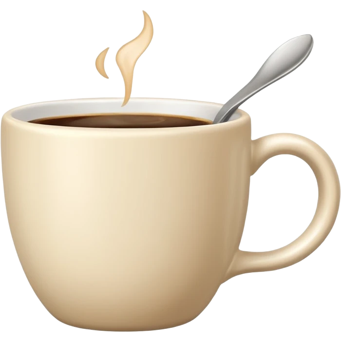 light beige coffee cup with elegant handle emoji