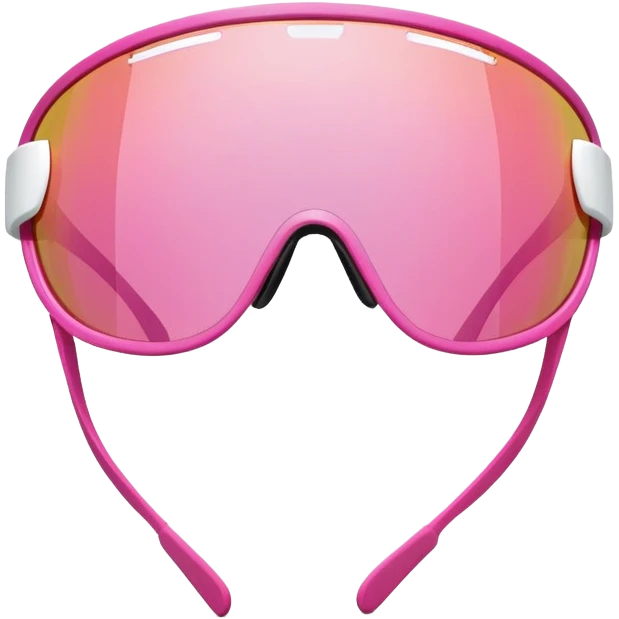 sporty pink shield visor sunglasses with aerodynamic shape, athletic design, wraparound one-piece lens emoji