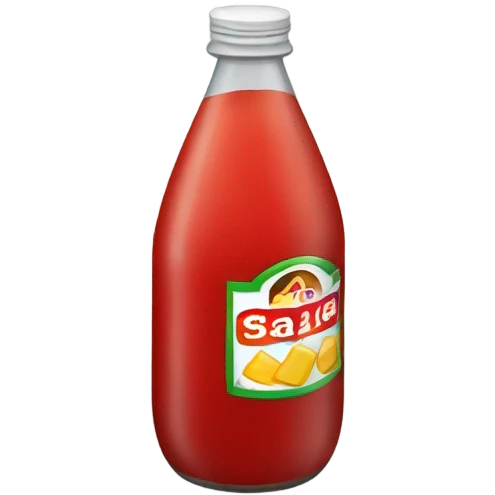 botella de plastico con salsas roja emoji