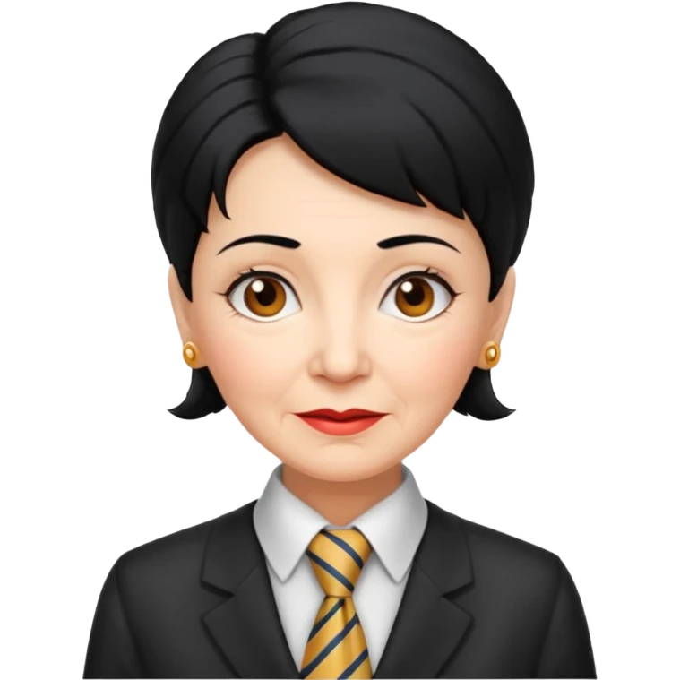 Very old women with Necktie. different hair style, black hair. emoji