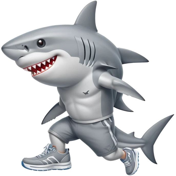 shark with three legs wearing sneakers emoji