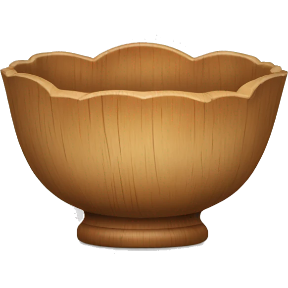 Wood scalloped bowl emoji