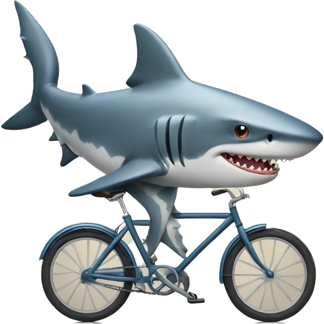 Shark riding a bike  emoji