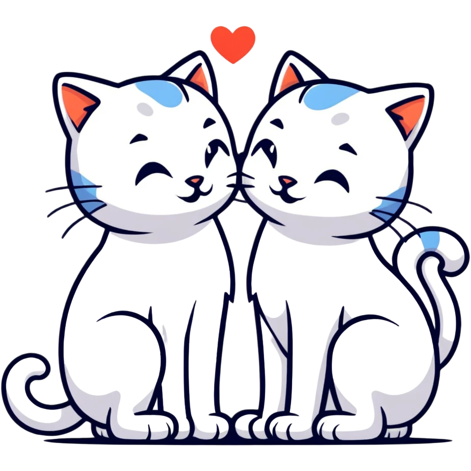 cat kisses cat emoji