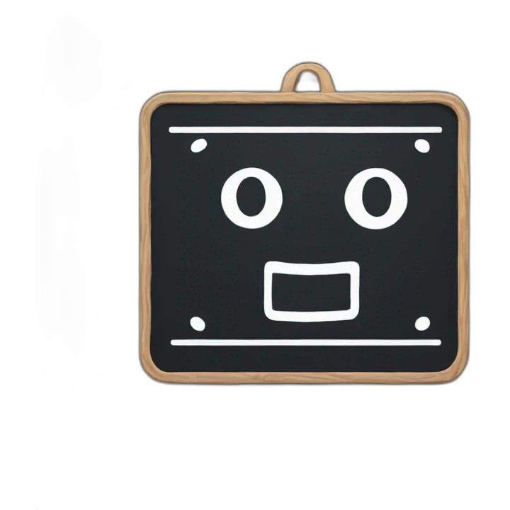 black board with drawing emoji