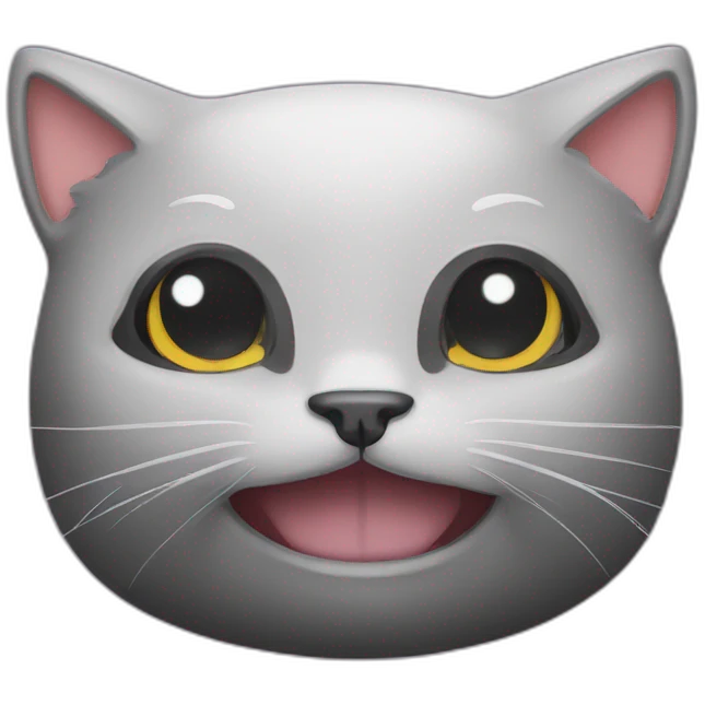 Black cat with white moustache emoji