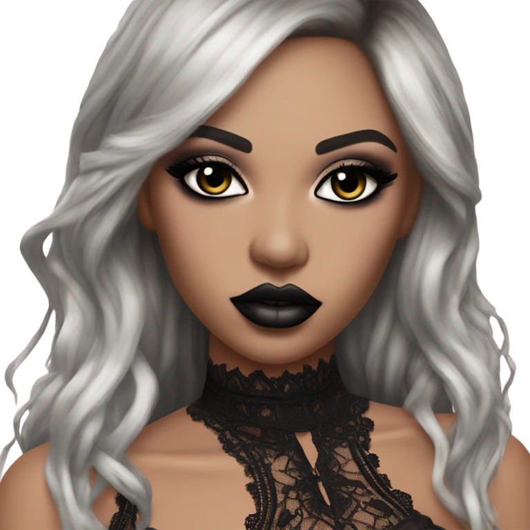 Hyper Realistic Goth victoria secret model emoji