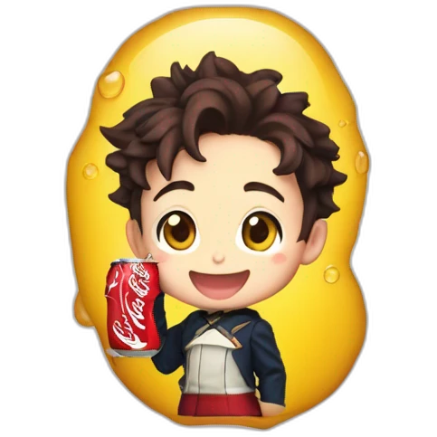 Tanjiro drink coca cola emoji