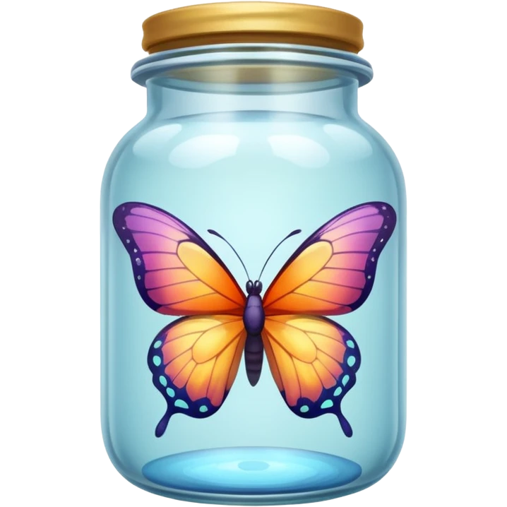 A translucid butterfly traped in a jar emoji