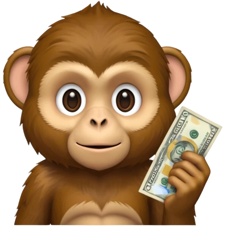 Monkey holding cash emoji