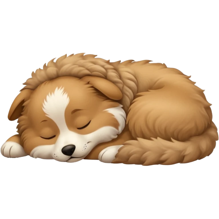Fuffly doggy is sleeping emoji