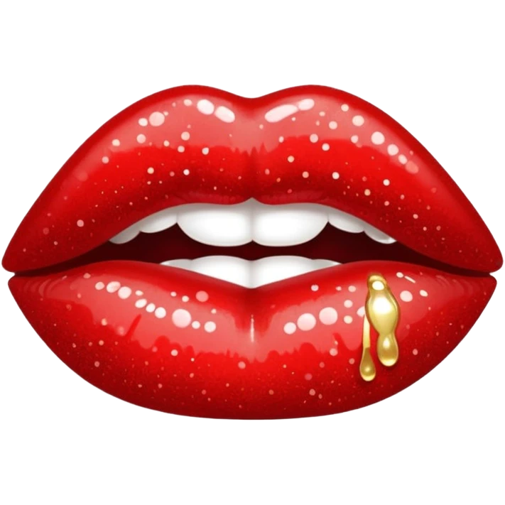 glittery red lipstick kiss mark emoji