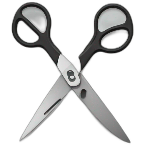 Scissors with a face emoji