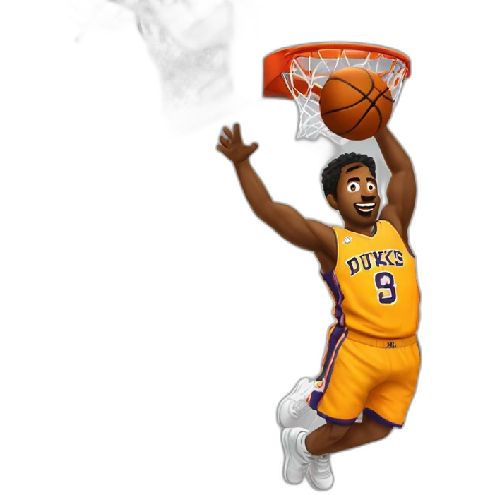 Ein Basketballer der einen dunk macht emoji