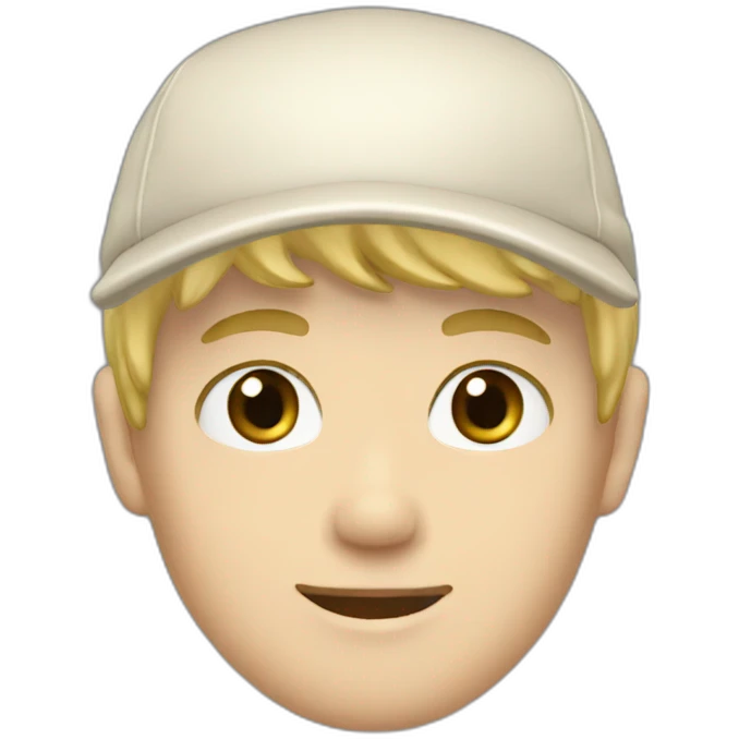 blonde hair white boy with black cap emoji