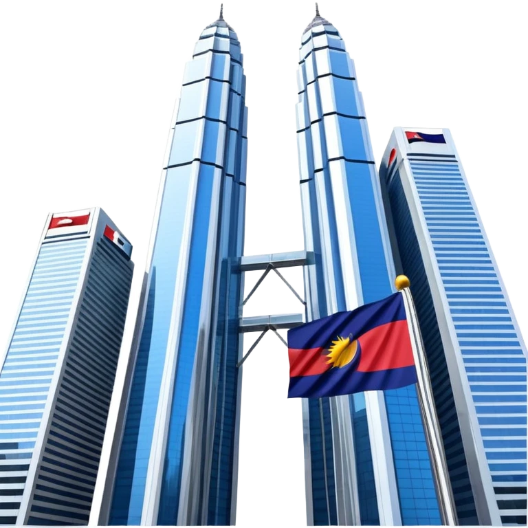 Kuala Lumpur Twin Towers, with a Malaysian flag emoji