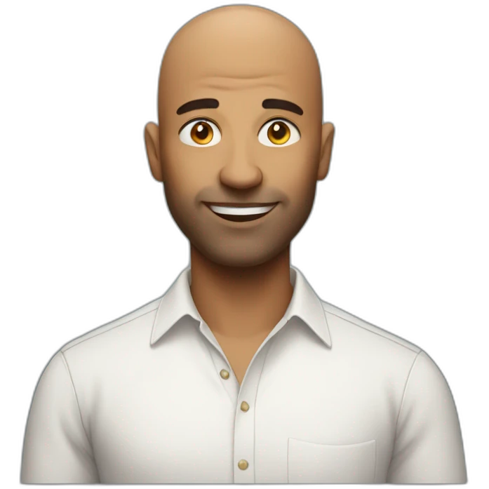 confident bald man in shirt emoji