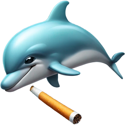 Dolphin with a cigarette  emoji