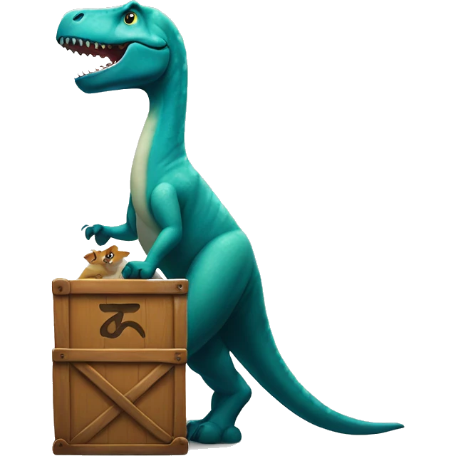 I Dino on a cat on a suthbord emoji