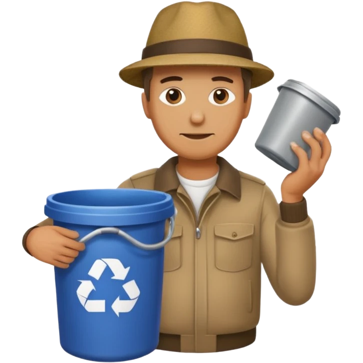 full side body man put the trash in can emoji