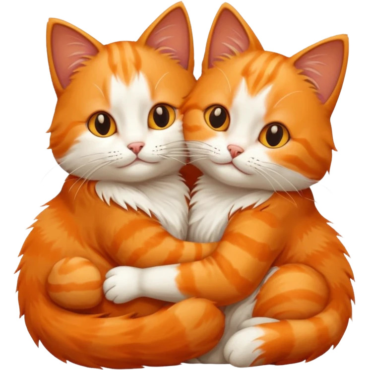 Two cats hugging emoji