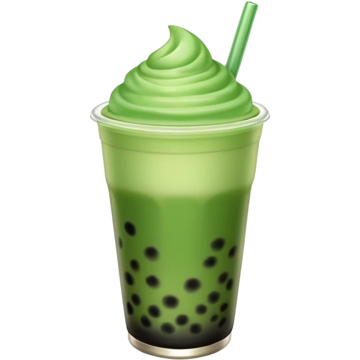 make a matcha boba tea emoji that is green and gradient emoji
