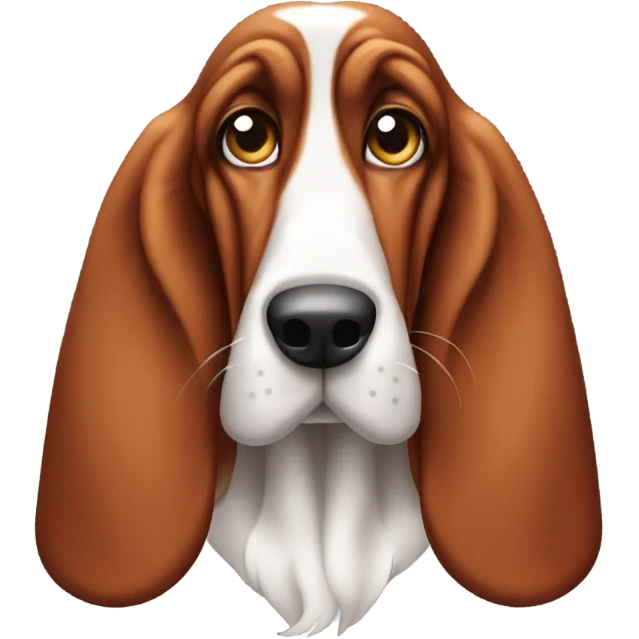 Red and white basset hound side eye emoji