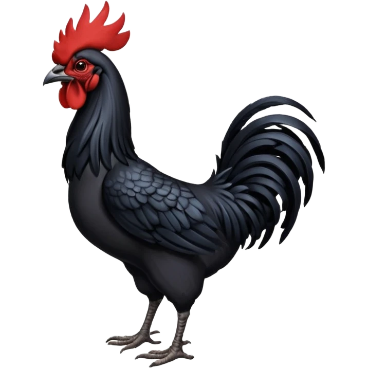 Ayam cemani rooster emoji