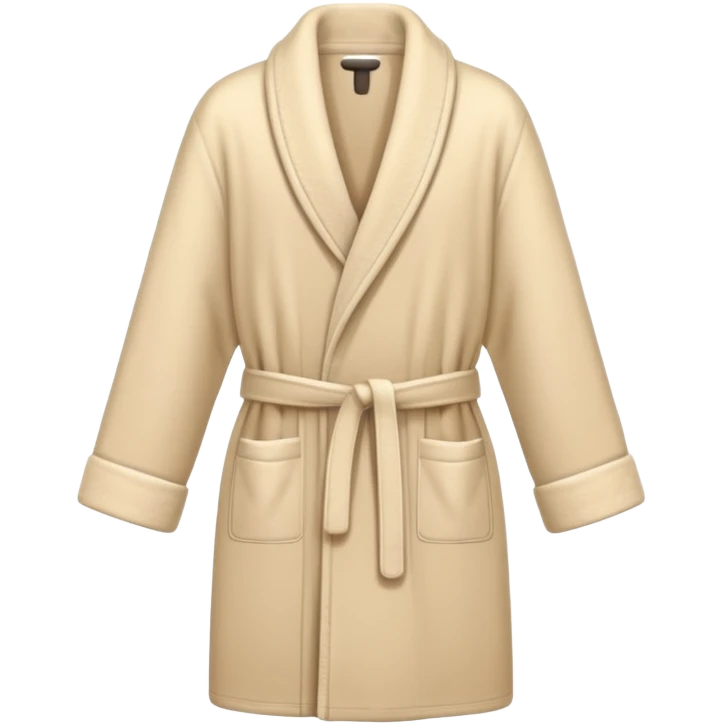Soft beige bathrobe folded neatly, minimal aesthetic emoji