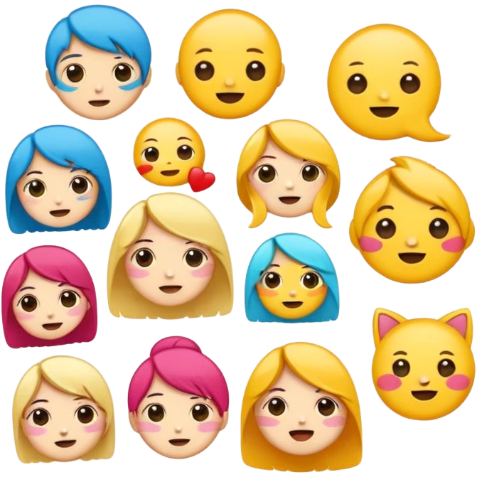 Cute cartoon sticker, simple flat design, bold outline, bright colors, chibi style, expressive face, minimal background, vector style, high contrast, emoji-like, transparent background, sticker pack style emoji