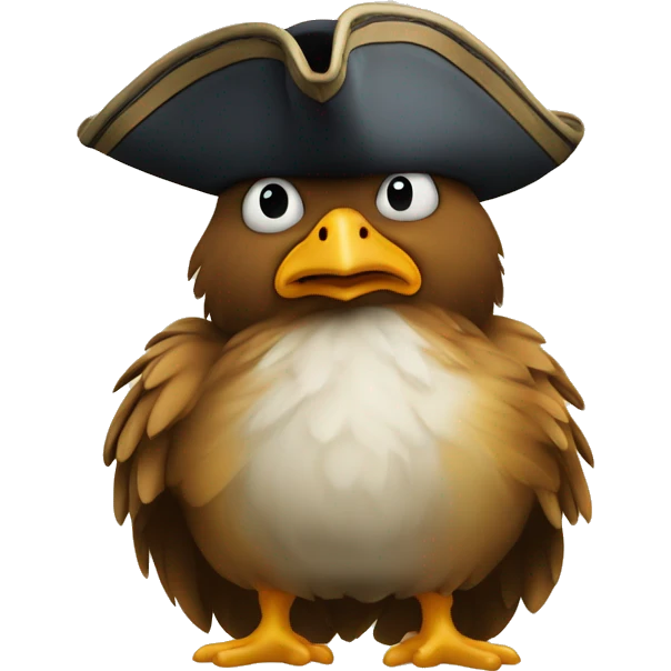 un poussin avec des lunete et un chapeau de pirate emoji