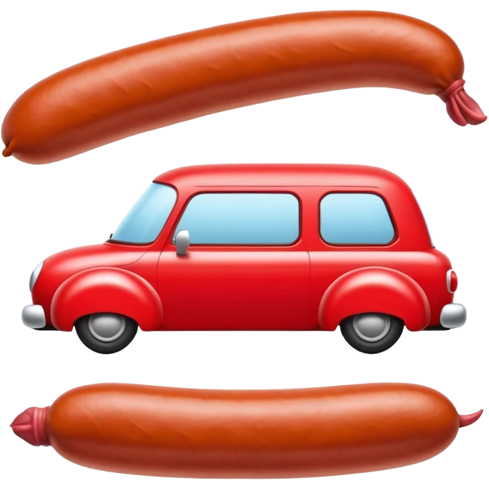 ugly car shapped like a merguez emoji