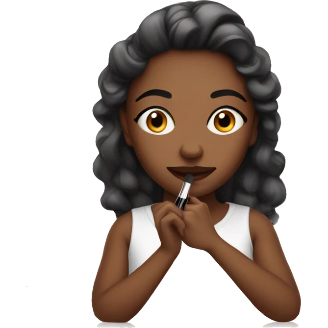 girl sitting and doing her makeup on vanity  emoji